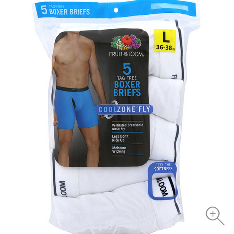 Coolzone Fly Boxer Briefs - 5 Pack by Fruit Of The Loom