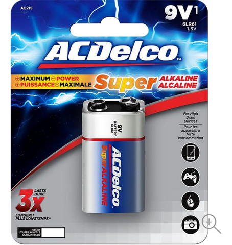 AC Delco 9V Alkaline Battery 