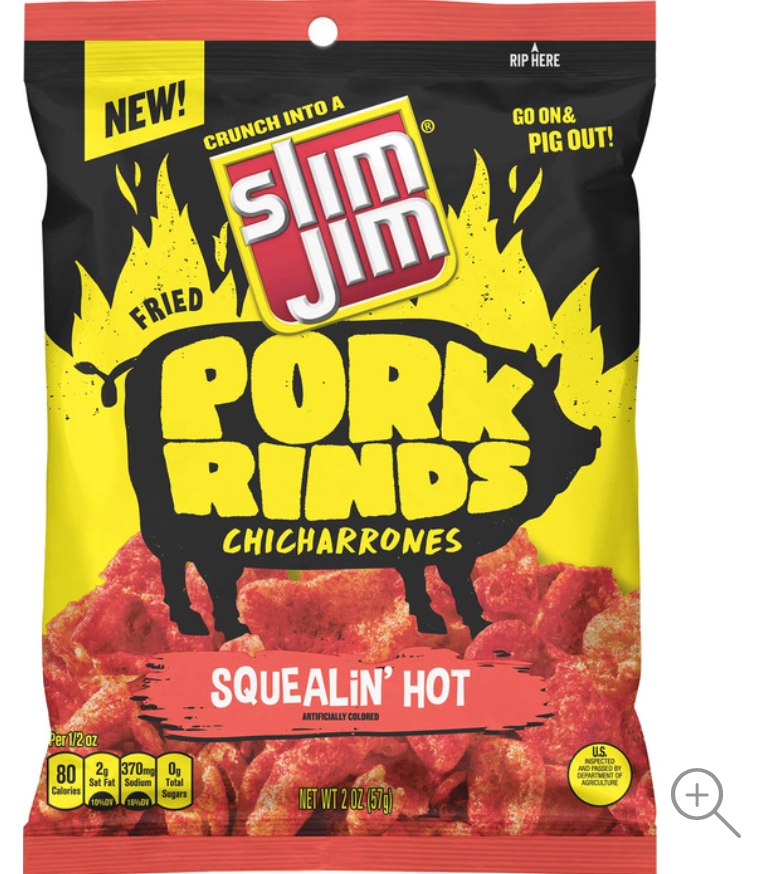 Slim Jim Pork Rinds Squalin' Hot 2 oz. 